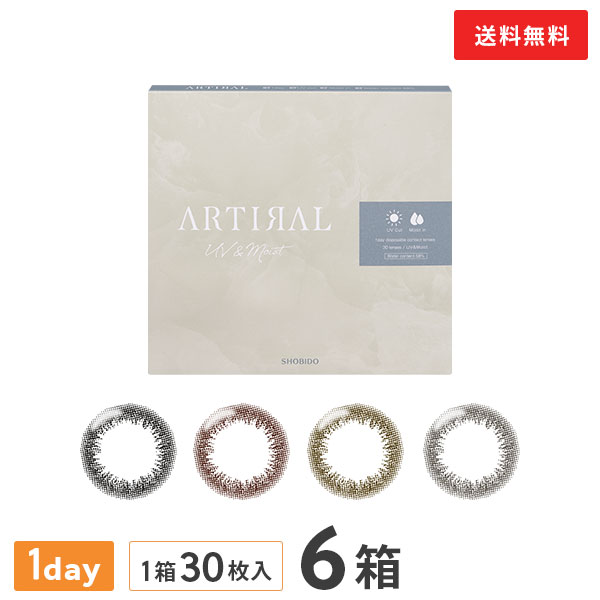 【送料無料】アーティラル1day 58UVM 30枚入 6箱セット ( SHOBIDO ARTIRAL / ブラック ブラウン オークル ダークブラウン / 度なし 度あり / カラコン カラーコンタクト)