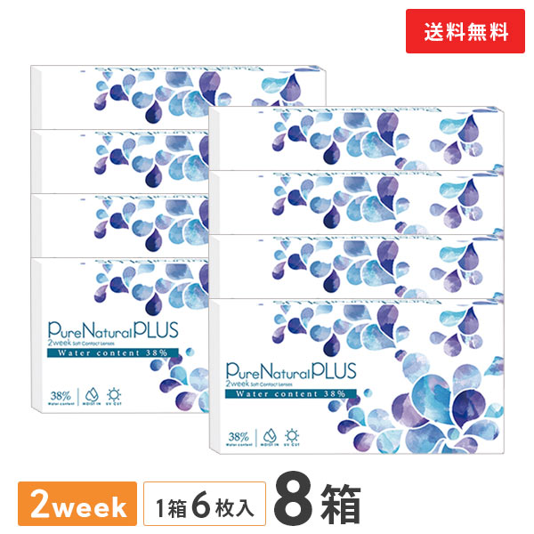【貨物輸送無料】ピュアナチュラルプラス 2週間 6枚入 8箱仕掛ける（2週使い捨て / ピュアナチュラル 2week / SHOBIDO / 読みやすい水晶体 / 6枚入り口・入口 / 2week印字機 / コンタクトレンズ 2week  / 接点）