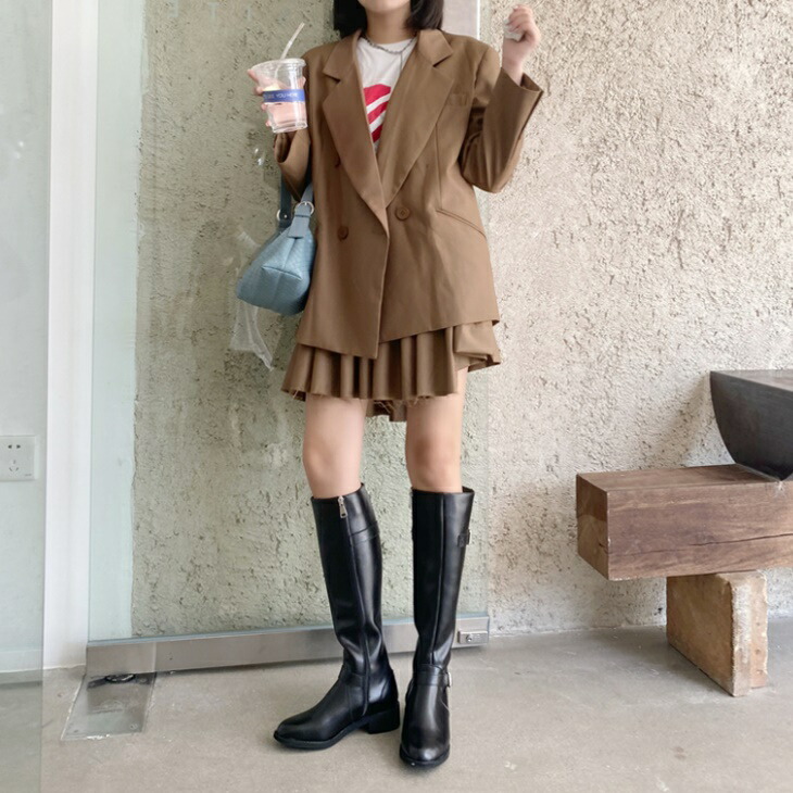 ジョッキーブーツ エンジニアブーツ ローヒール レザー シューズ ロングブーツ ブーツ ぺたんこブーツ ベルト デザイン