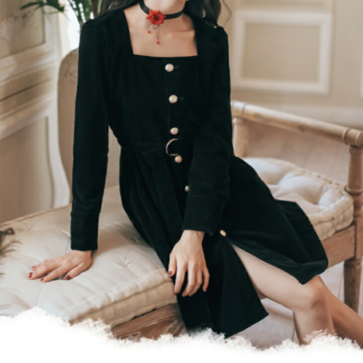 ベルベット風 カシュクール ワンピース★大人コーデ お洒落 上品 7516_3.jpg