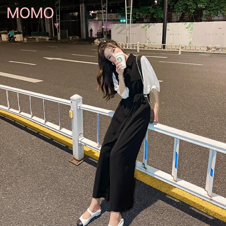 緩やかドレープパンツ ハイウエスト ワイドレッグ ジャンプスーツ 脚長ジャンプスーツ ナチュラル オールインワン サロペット 大人ファッション 大人コーデ 大人カジュアル 韓国 レディース ins アラサーコーデ 普段着コーデ ナチュラルコーデ S～XL｜大人カジュアル＆ゴルフ MOMO 8,057円