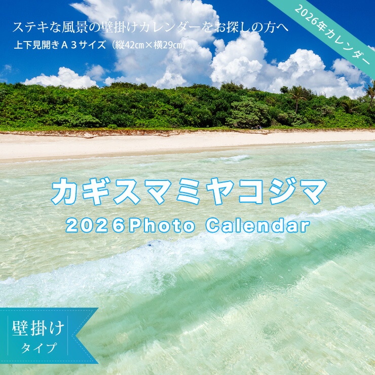 楽天市場】2026年 壁掛けカレンダー A3 カギスマミヤコジマ 沖縄
