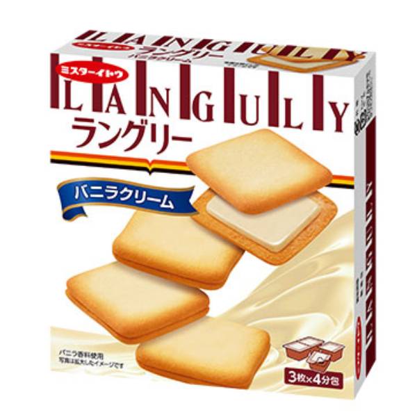イトウ製菓 ラングリーバニラクリーム 12枚(3枚×4パック) 36コ入り 2024/11/04発売 (4901050139633c)|さんきゅーマーチ