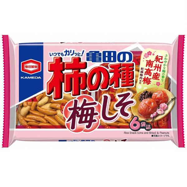 亀田製菓 亀田の柿の種 梅しそ 6袋詰 164g 12コ入り 2023/02/06発売 (4901313204757)