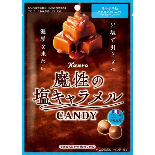 カンロ 魔性の塩キャラメルキャンディ 65g（個装紙込み） 48コ入り 2024/09/09発売 (4901351002407c)｜さんきゅーマーチ
