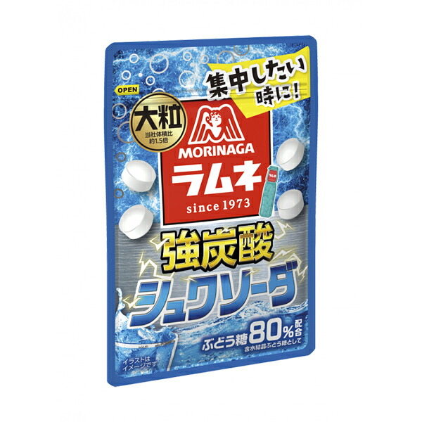 森永製菓 大粒ラムネ＜強炭酸シュワソーダ＞ 25g 120コ入り 2026/07/21発売 (4902888276026c)｜さんきゅーマーチ