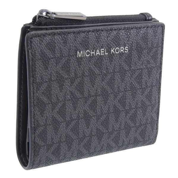 未使用マイケルコース★2つ折りスモールウォレット 折財布 シグネチャーPVC 黒 マイケルコース 財布 二つ折り財布 レディース ジェット セット