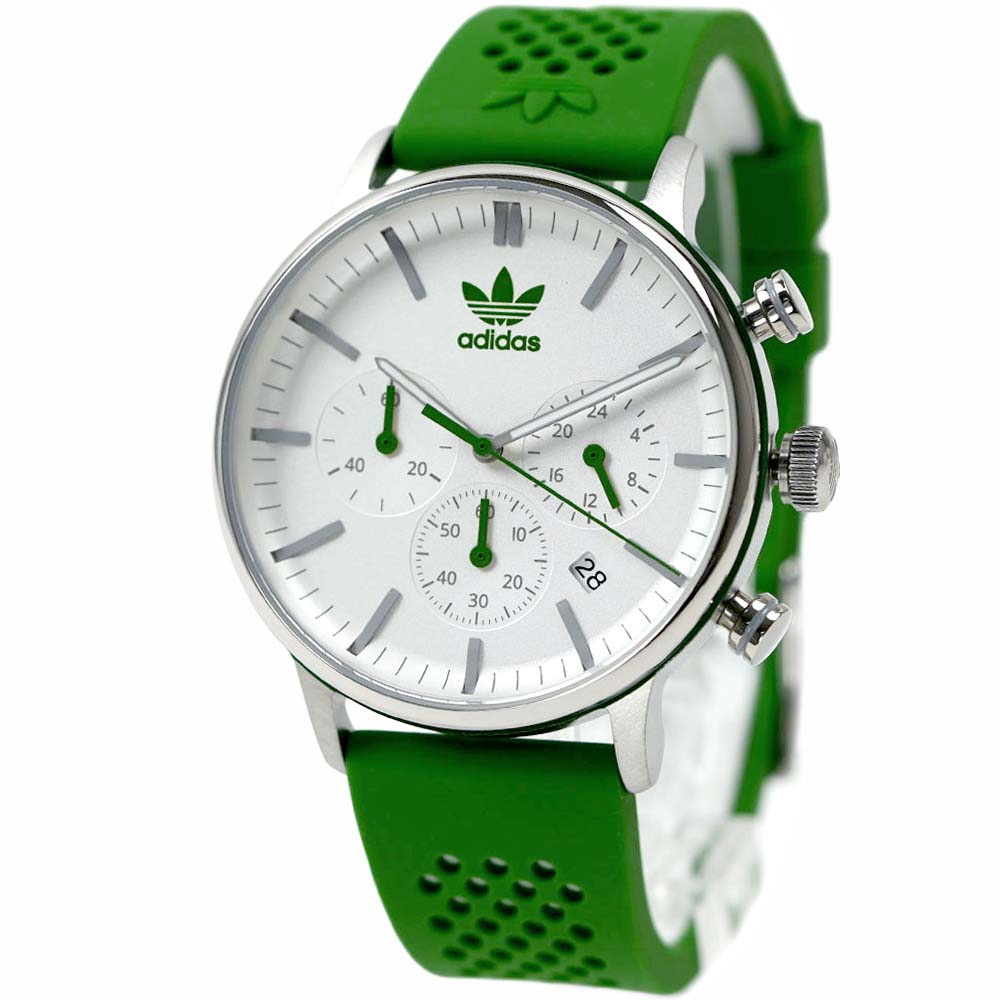 アディダス 腕時計 メンズ クロノグラフ 日付カレンダー グリーン シリコンベルト adidas CODE ONE CHRONO AOSY23020