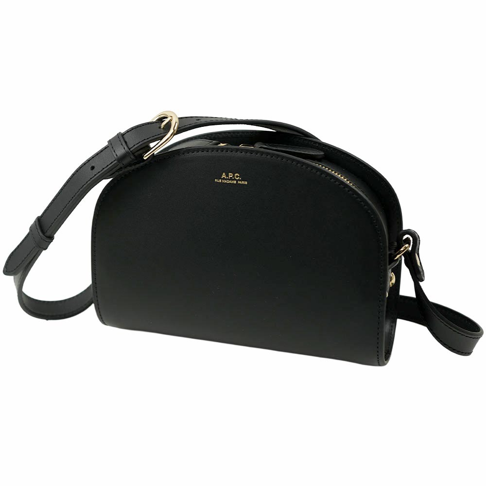 アーペーセー 御徒面子 A.P.C. 二分の一お月さま ミニ ショルダーバッグ SAC DEMI LUNE MINI PXAWV F61392 LZZ NOIR