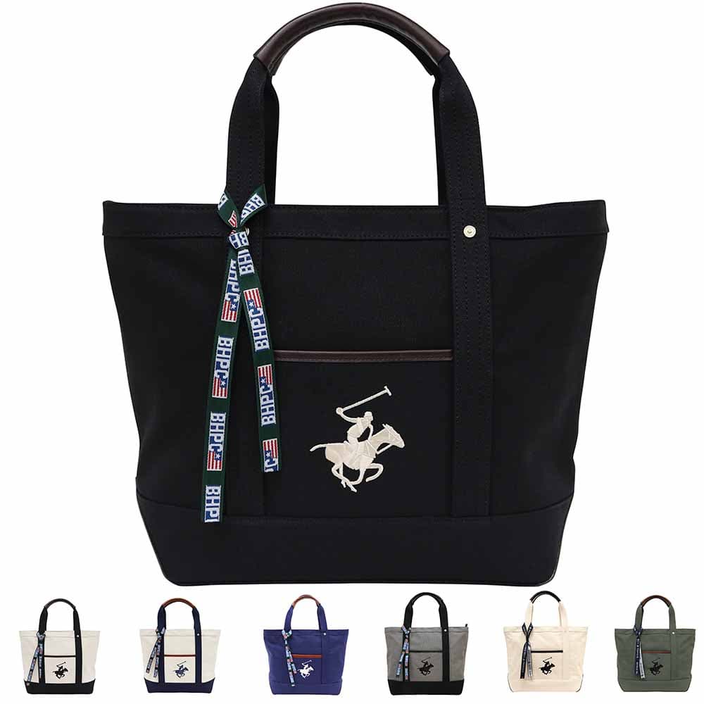 ビバリーヒルズ ポロ野球クラブ トートバッグ BEVERLY HILLS POLO CLUB キャンバストートバッグL大いさ 天チャック 上っ側公々然たる隠し 手提げ かばん BH1008N