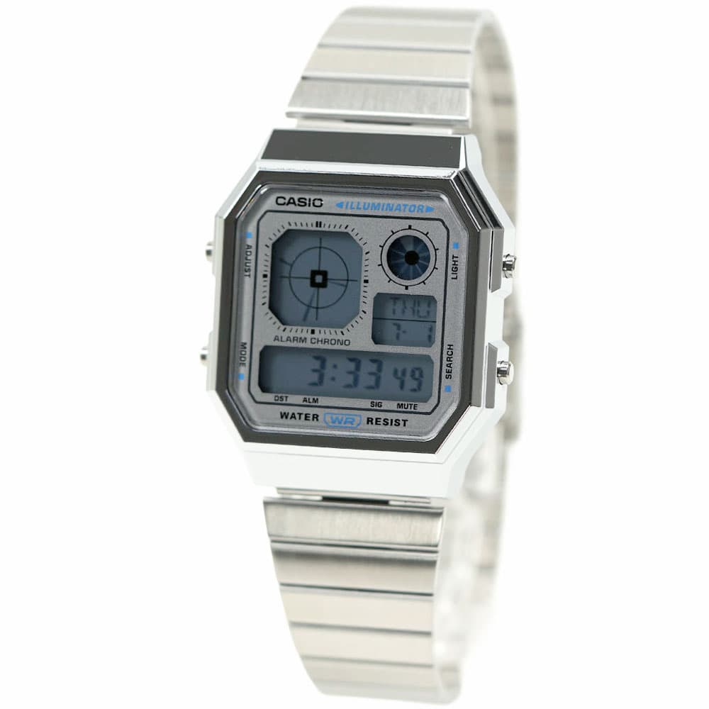 カシオ 腕時計 ユニセックス シルバー CASIO EDGY SQUARE DIGITAL A130WE-7AEF