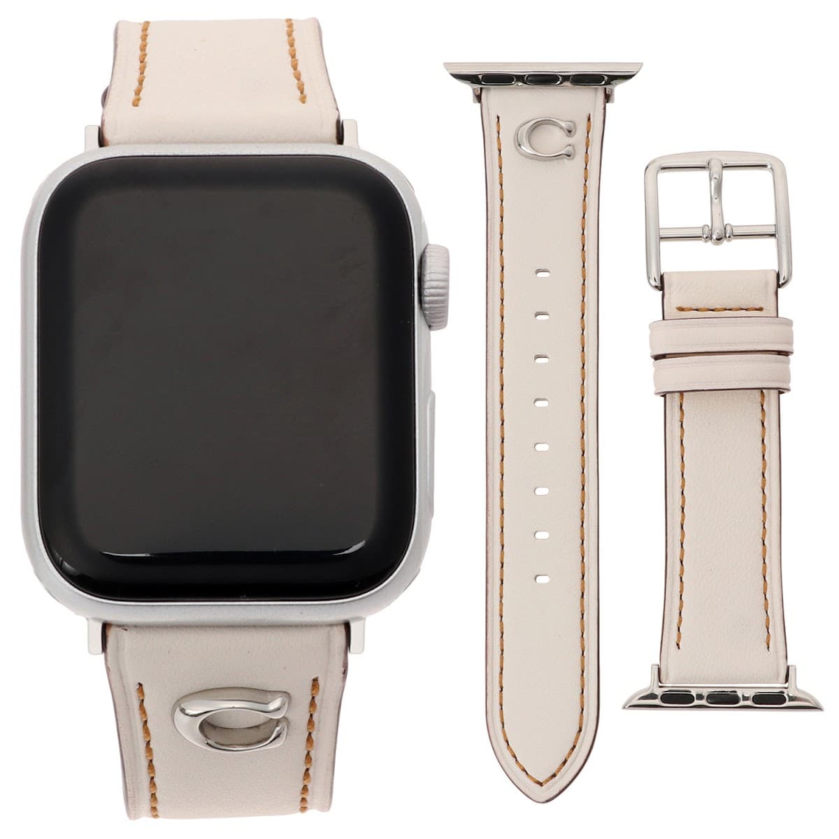 [訳ありアウトレット] コーチ アップルウォッチ用 ストラップ 替えベルト COACH レディース 【38mm/40mm/41mm ケース対応 ※ベルトのみ】 Cロゴ カーフスキンレザー チョーク 交換バンド 付け替えベルト 14700074 6,930円