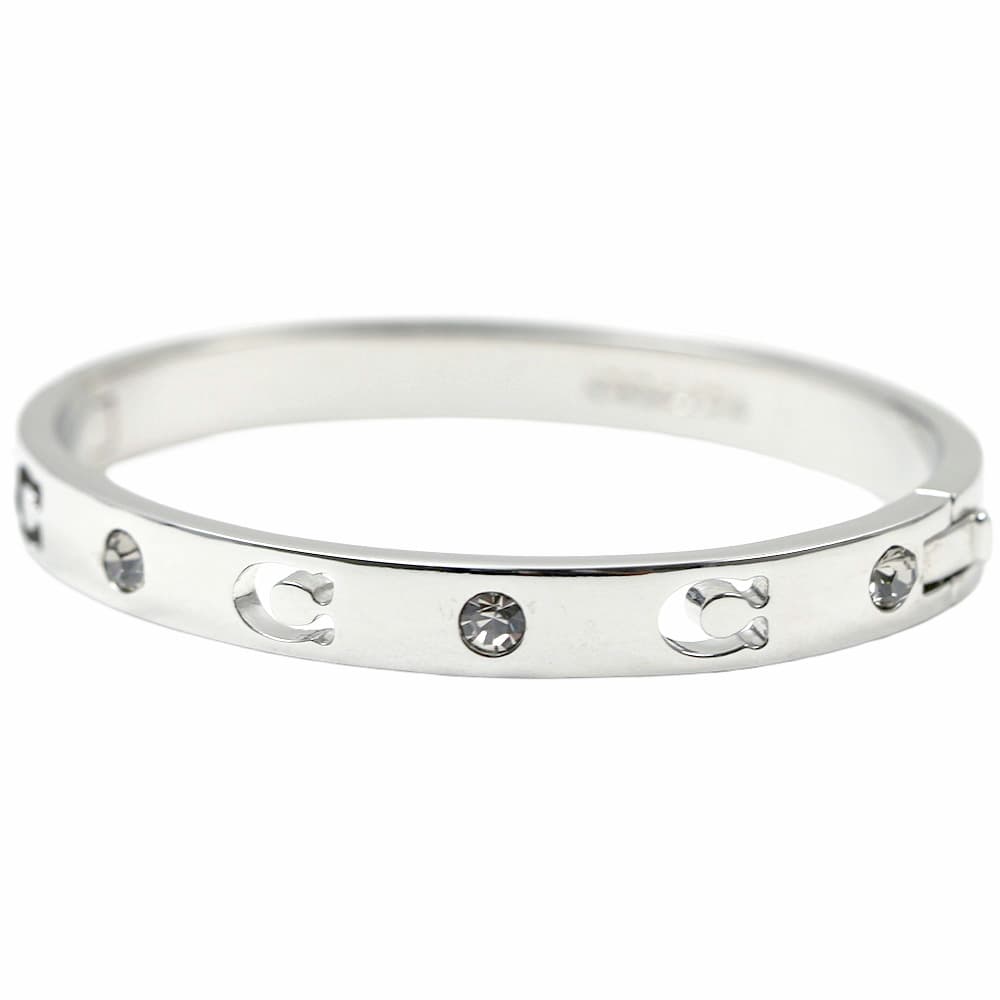 コーチ アクセサリー バングル ブレスレット レディース シルバー カラー COACH C HINGED BANGLE RHODIUM WOMENS BRACELET 37440616RHO030 37 440616 RHO030