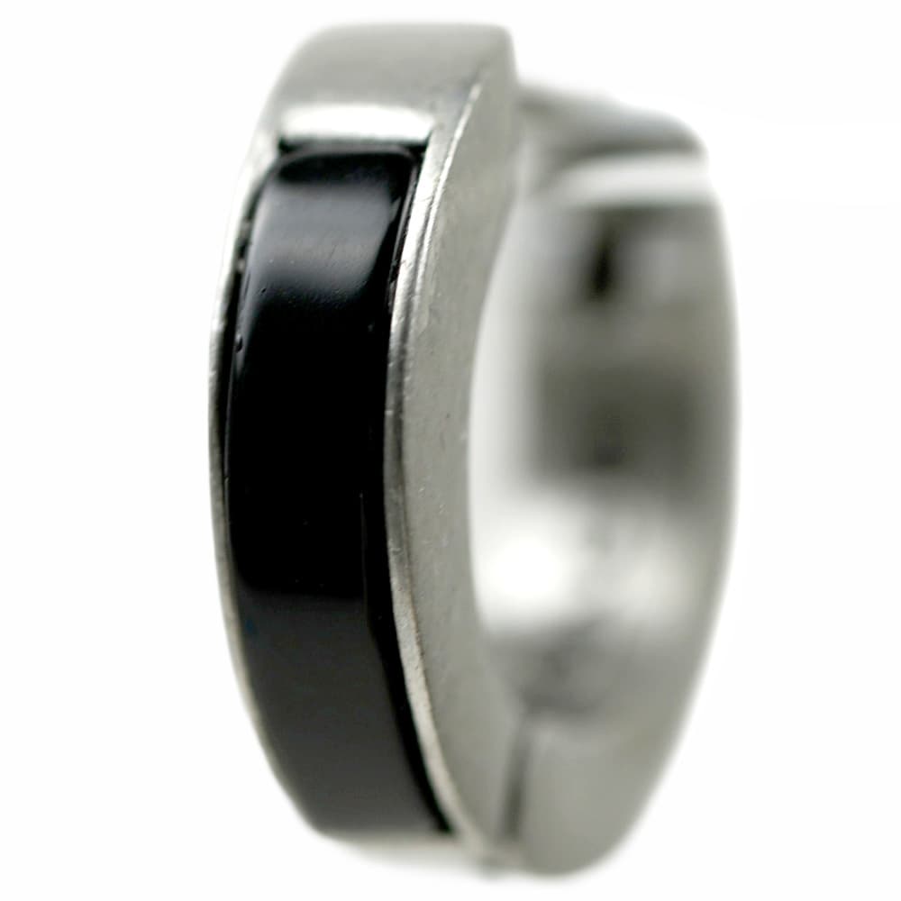 コーチ ピアス 片耳用 スターリングシルバー 925 ブラック メンズ アクセサリー COACH BLACK & SILVER INLAY HUGGIE EARRING BLACK/RHODIUM Hoop MENS EARRING STERLING SILVER 37452388SLV003 37 452388 SLV003 8,580円