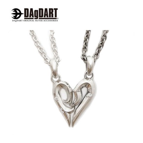 ダグダート DAgDART [Prece] あわせるとハート！誕生石OK！ペアペンダント ペアネックレス シルバー DT-418-419 【ペアアクセサリー/シルバー925/クリスマス/プレゼント/ギフト/記念日/誕生日】