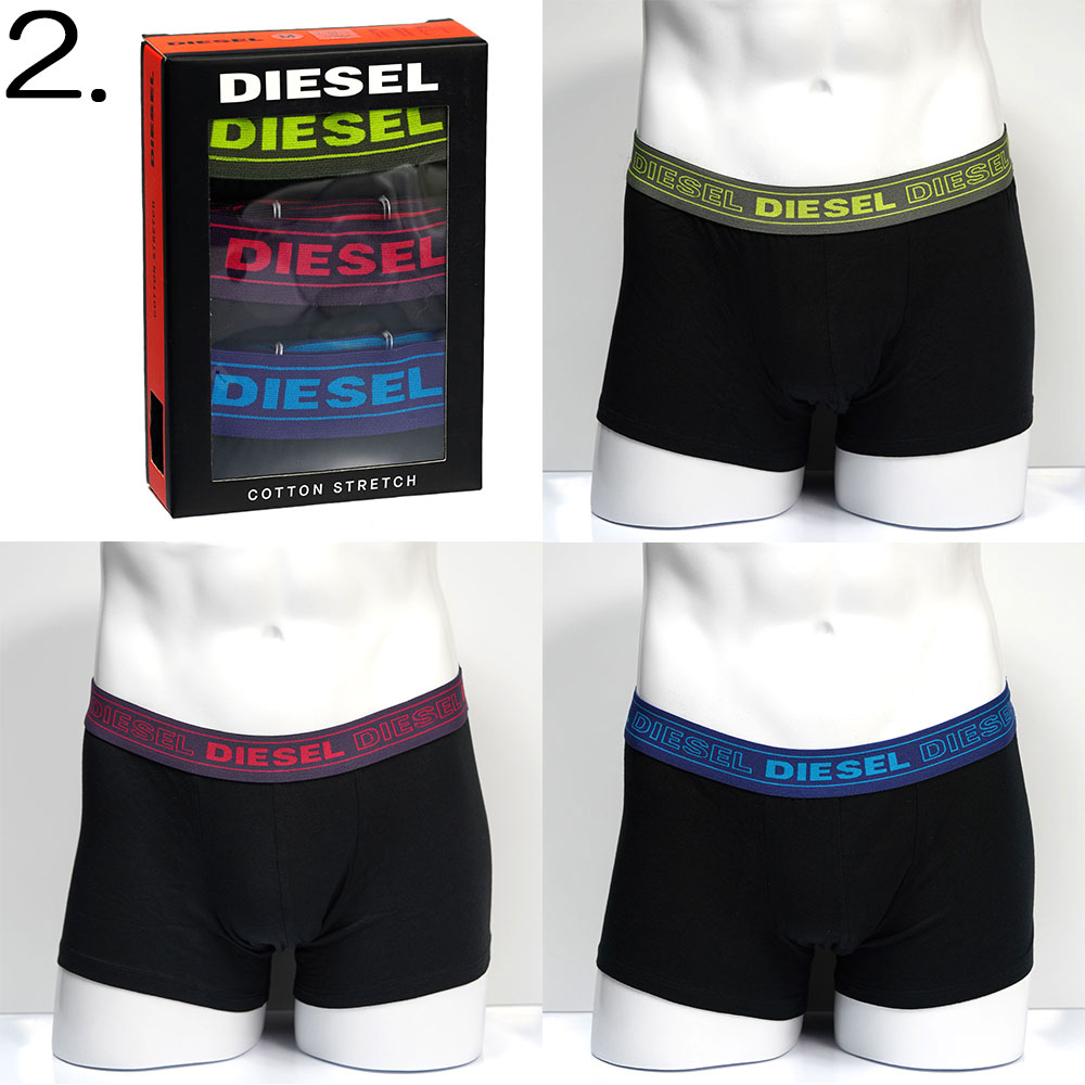 楽天市場 ディーゼル ボクサーパンツ メンズ Diesel 3枚セット コットンストレッチ 前閉じ S M Lサイズ アクセサリーギフトのtys