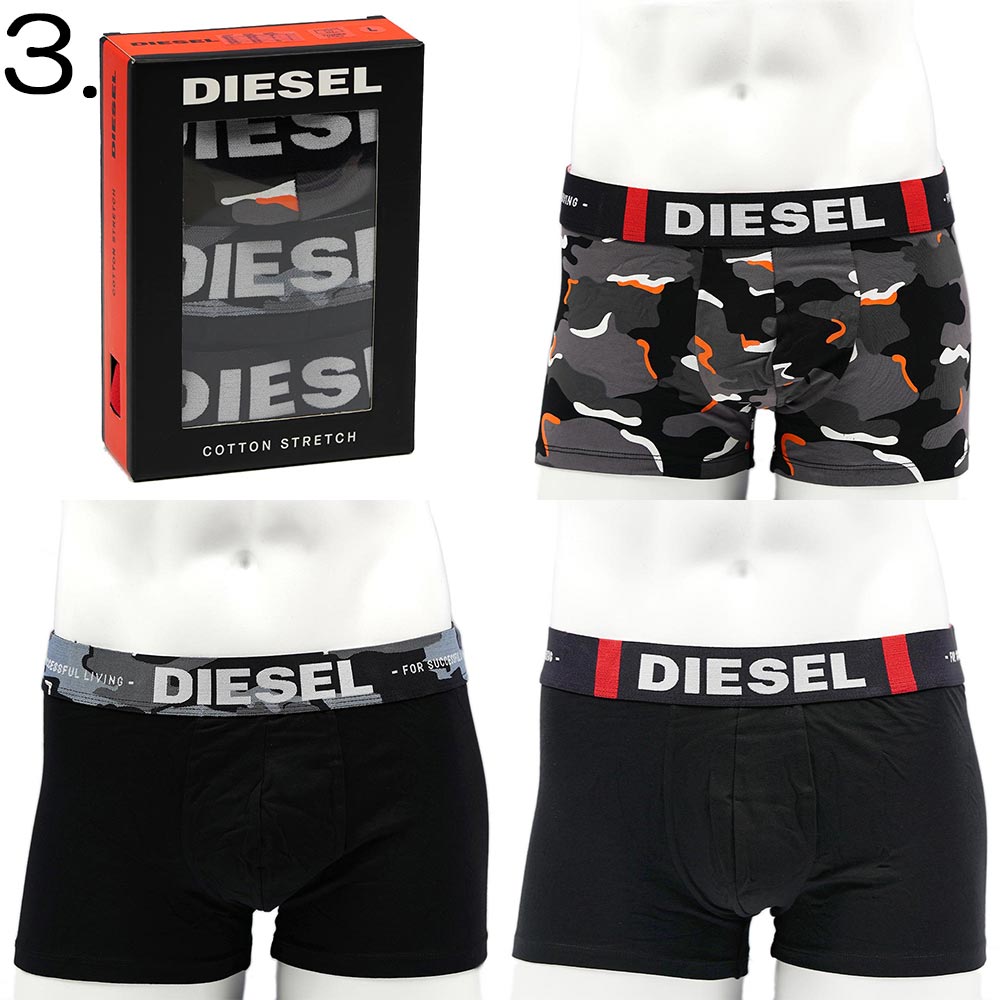 楽天市場 ディーゼル ボクサーパンツ メンズ Diesel 3枚セット コットンストレッチ 前閉じ S M Lサイズ 選べる4種類 アクセサリーギフトのtys