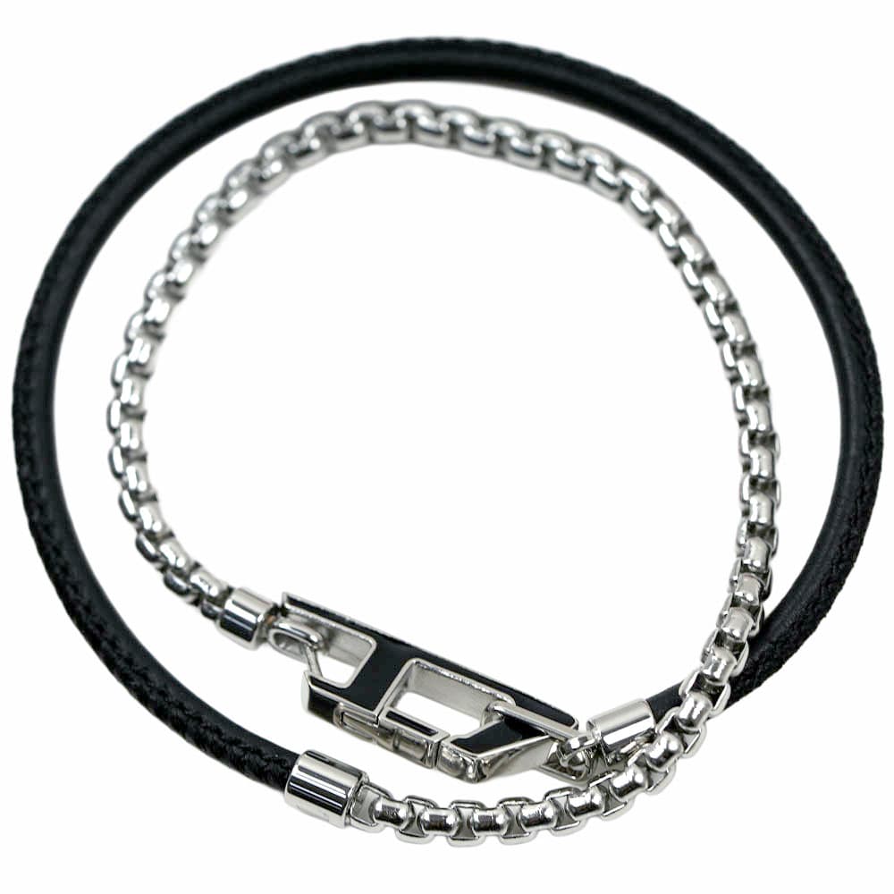 ディーゼル DIESEL ブレスレット アクセサリー メンズ ブラック×シルバー DX1472040