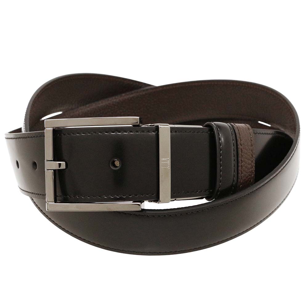 ダンヒル ベルト メンズ 回転式バックル ブラウン×ブラック リバーシブル 本革 レザー DUNHILL DU26R4T28MD20142