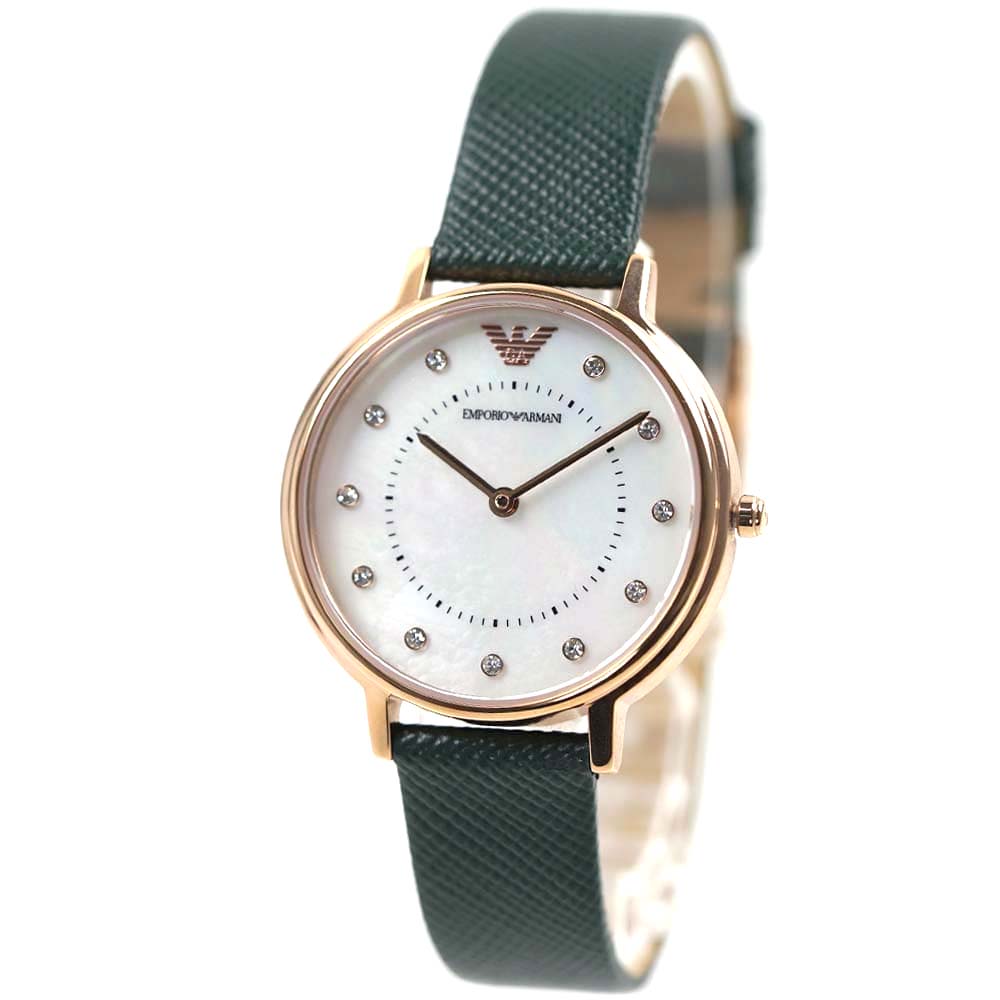エンポリオアルマーニ 腕時計 レディース ホワイト×グリーン EMPORIO ARMANI AR11150
