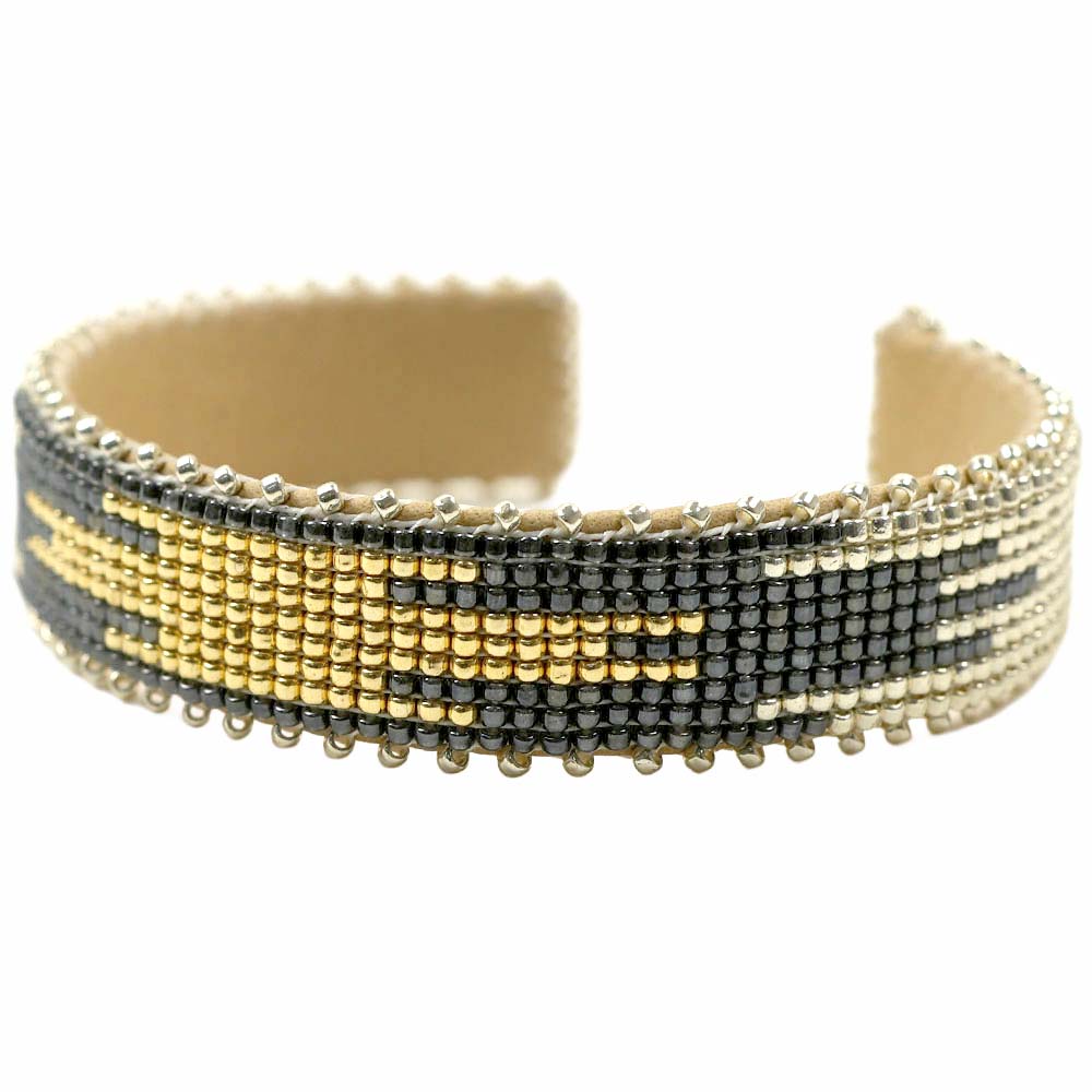 [訳ありアウトレット/付属品なし] エトキー ETKIE バングル カフ ブレスレット ビーズ&times;レザーバングル FREEサイズ Cuff : Paige glass cuff - small 101001011Small 857850000｜アクセサリーギフトのTYS