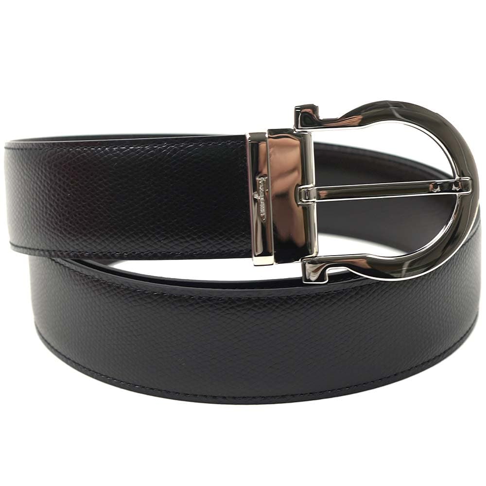 極美品✨フェラガモ ベルト ダブルガンチーニ リバーシブル 黒　茶 FERRAGAMO フェラガモ ベルト メンズ ダブル ガンチーニ