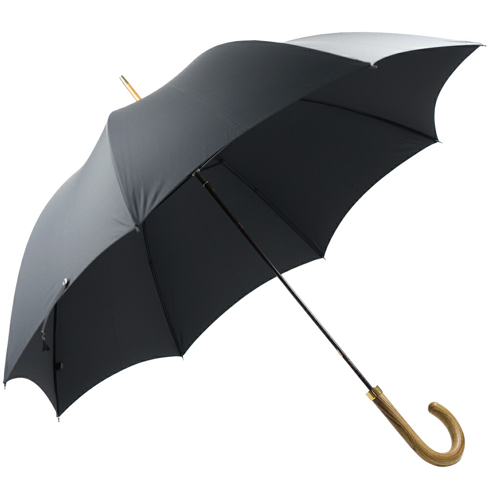 [訳ありアウトレット] フォックスアンブレラズ 長傘 メンズ 雨傘 日傘 晴雨兼用 紳士 ステッキ傘 ハードウッドハンドル ポリエステル ライトグレイン ブラック 全長91cm FOX UMBRELLAS GT1 Polished Hardwood Handle Umbrella GT1-LG-HARDWOOD-BK｜アクセサリーギフトのTYS