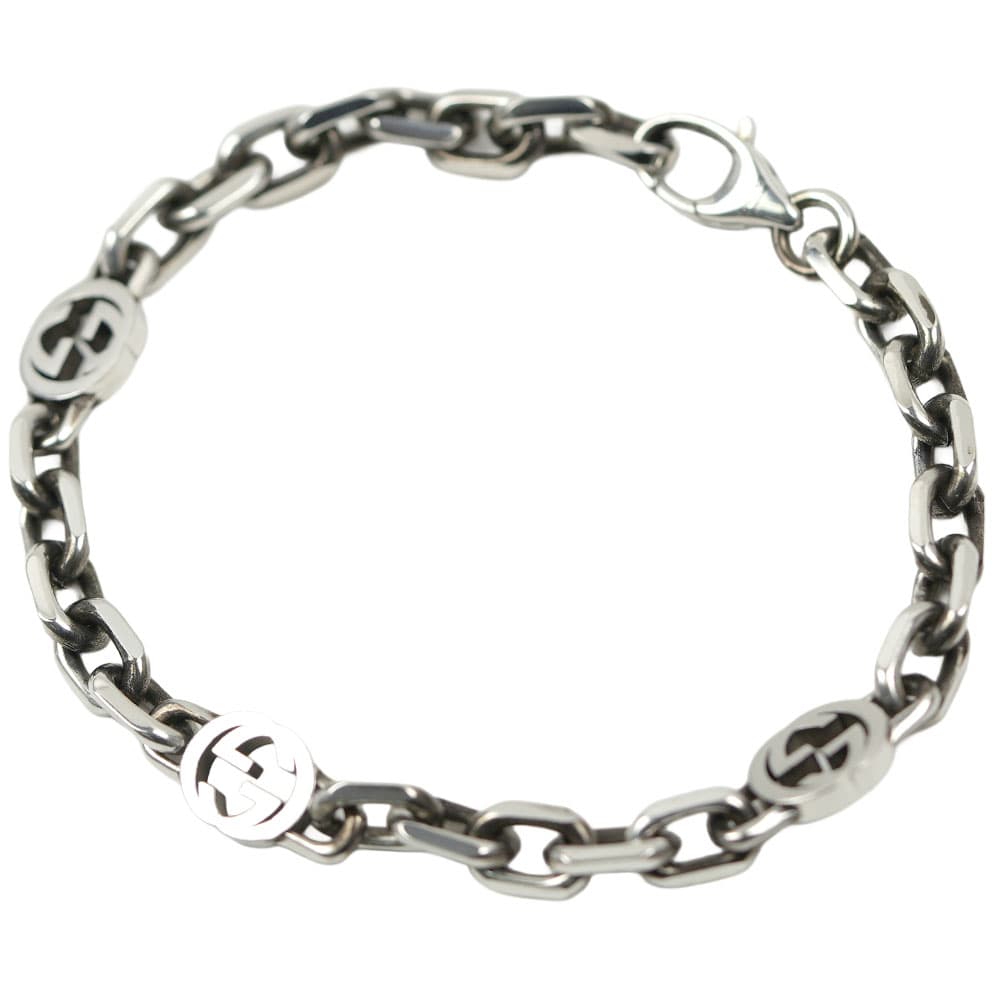 グッチ インターロッキングG エイジング フィニッシュ チェーン ブレスレット シルバー メンズ アクセサリー GUCCI 620798-J8400-0811 INTERLOCKING G｜アクセサリーギフトのTYS