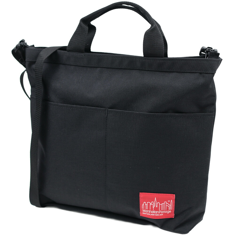 マンハッタンポーテージ トートバッグ ショルダーバッグ 2WAY A4 軽量 大きめ 黒 コーデュラ メンズ レディース Manhattan Portage Sylvan Tote Black MP1384-BLK｜アクセサリーギフトのTYS