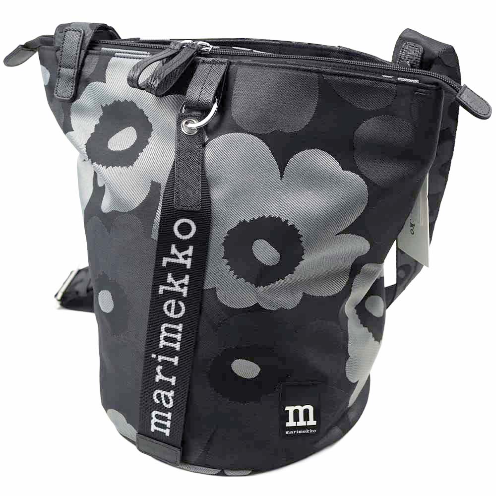 マリメッコ ショルダーバッグ レディース ウニッコ 薄墨色暗然たる 薄墨色黒いこと marimekko All Day Bucket Unikko 094636-990