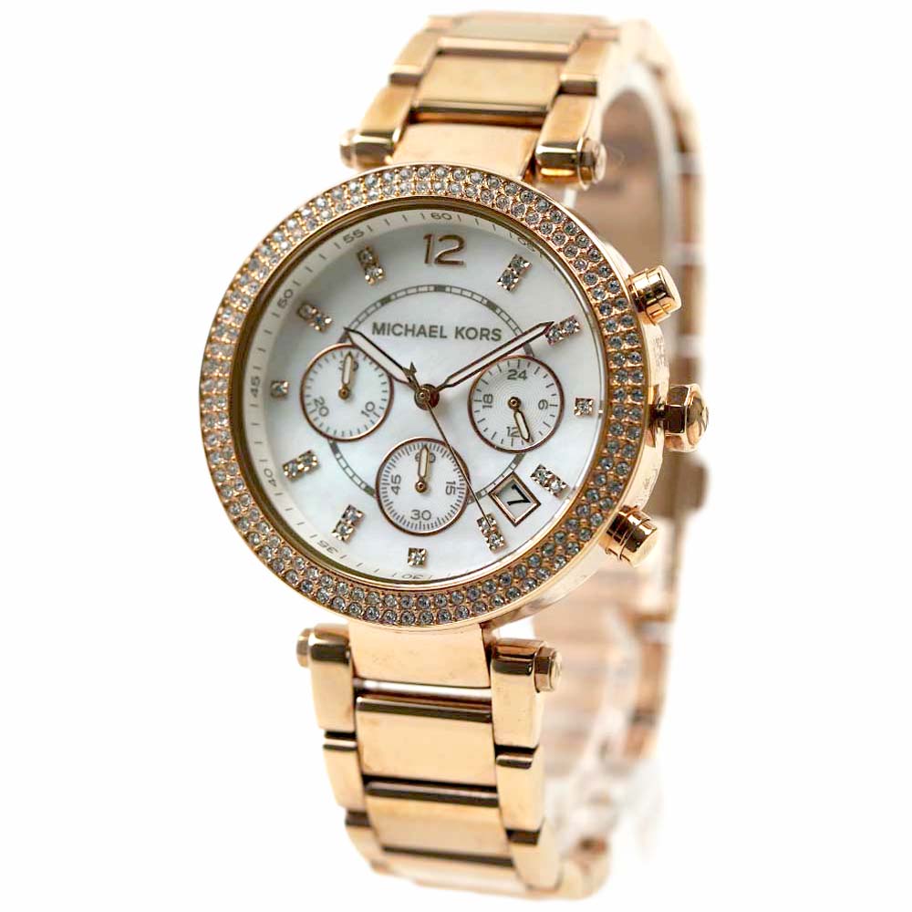 マイケルコース 腕時計 レディース 日付カレンダー クロノグラフ ローズゴールド ホワイト MICHAEL KORS 39MM MK5491