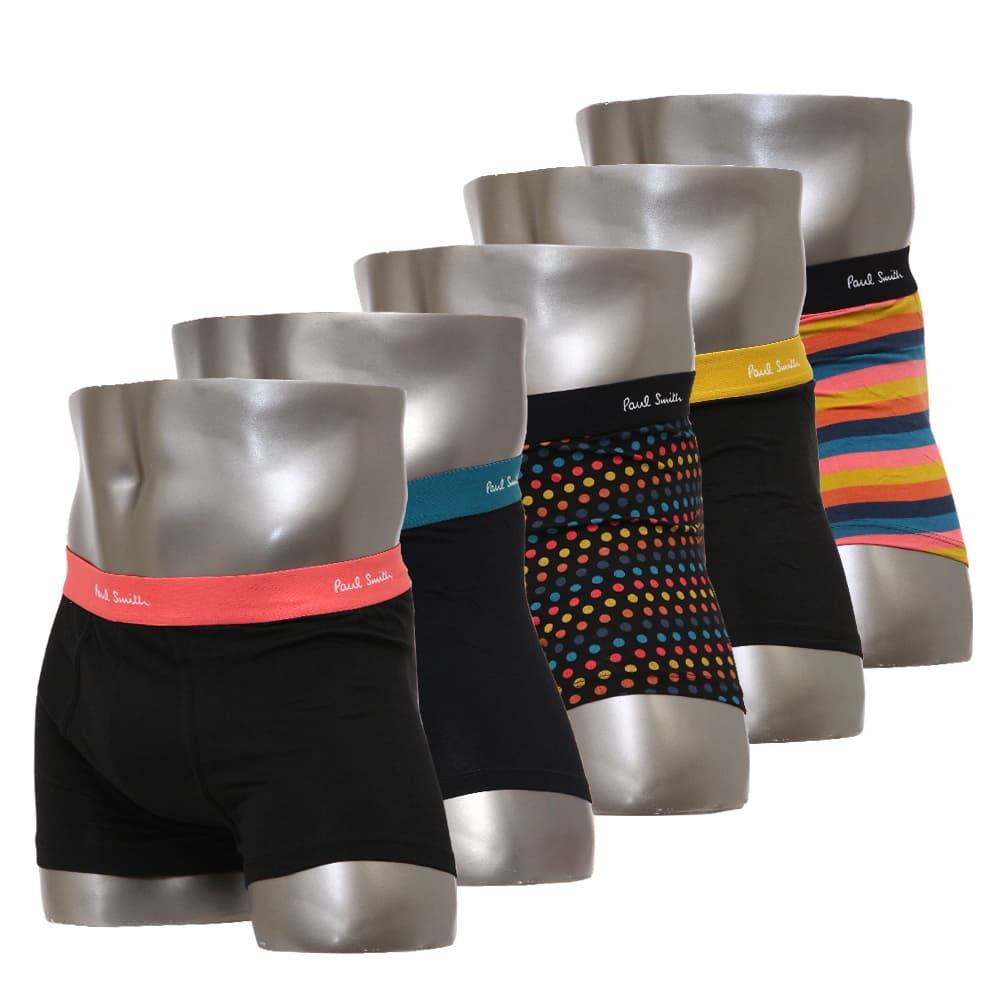 極点スミス ボクサーズボン下 5枚仕掛ける 前閉じ 5枚組 Paul Smith Men\u0027s Trunk 5pack Black Cotton/Elastane S/M/L大きさ M1A 914 M5PK5 79