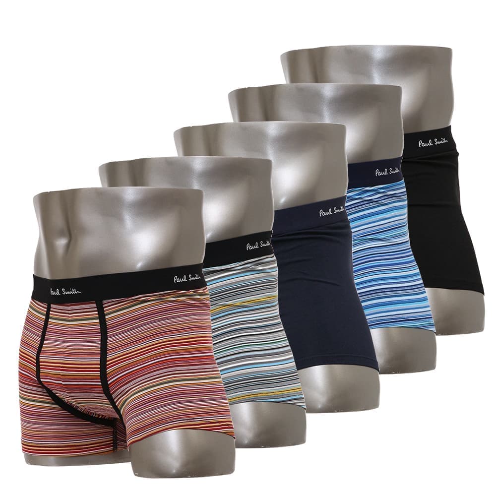 極点スミス ボクサーズボン下 5枚書き割り 前閉じ 5枚組 Paul Smith Men\u0027s Trunk 5pack Black multi Cotton/Spandex S/M/L大きさ M1A-914C-E5PCKL-47