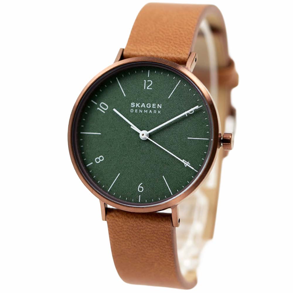 スカーゲン 腕時計 レディース グリーン ブラウン エコレザー 環境配慮 アーレンナチュラルズ AAREN NATURALS SKAGEN SKW2973