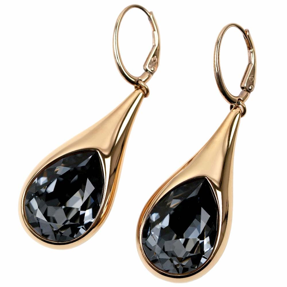 スワロフスキー ピアス レディース ブラック ローズゴールド SWAROVSKI DROP PIERCED EARRINGS CRY SINI/PRO 5142067|アクセサリーギフトのTYS