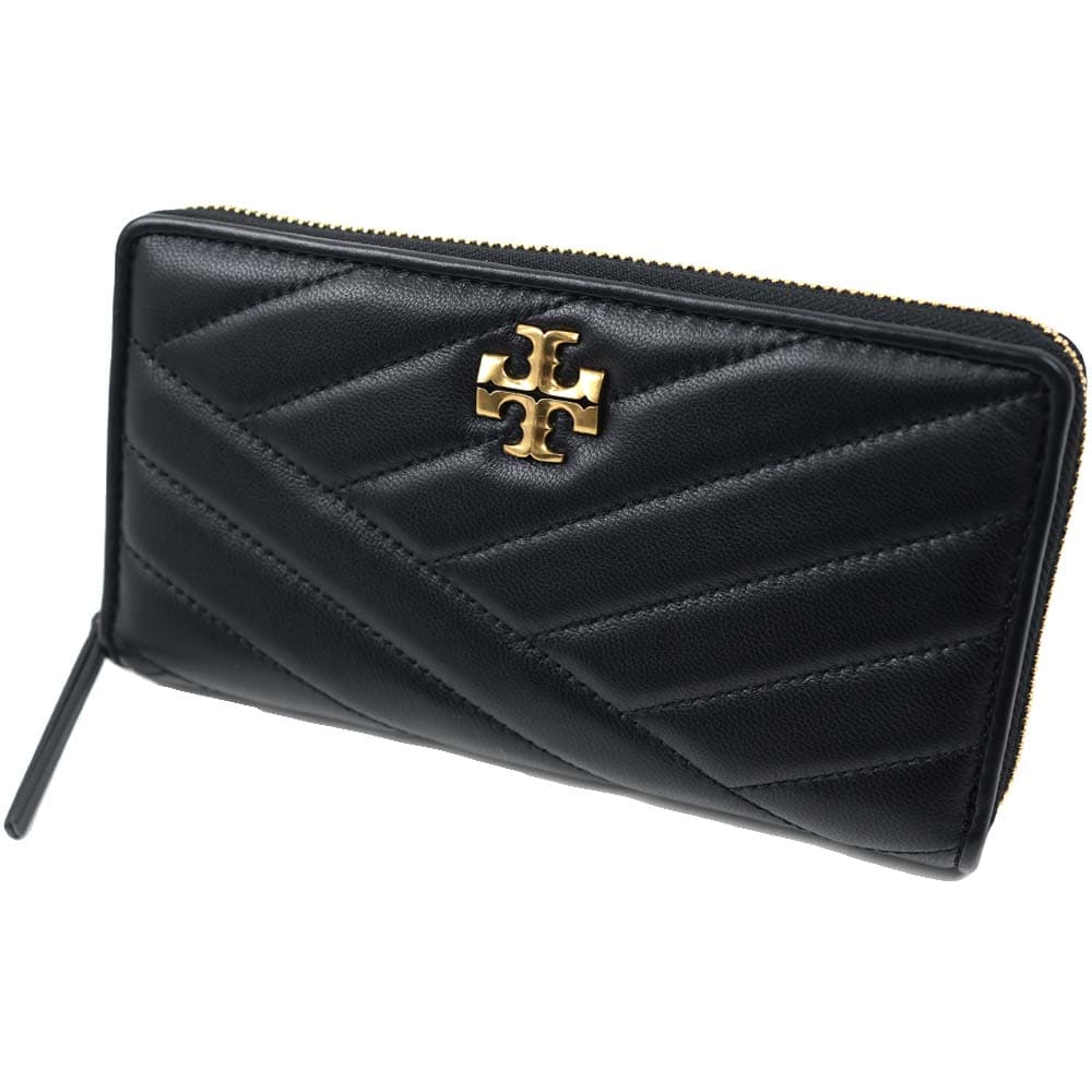 トリーバーチ 長金入れ レディース ラウンドチャック 釣り銭入れ 黒いこと TORY BURCH KIRA CHEVRON ZIP CONTINENTAL WALLET NORTH NAPPA BLACK 90348-001