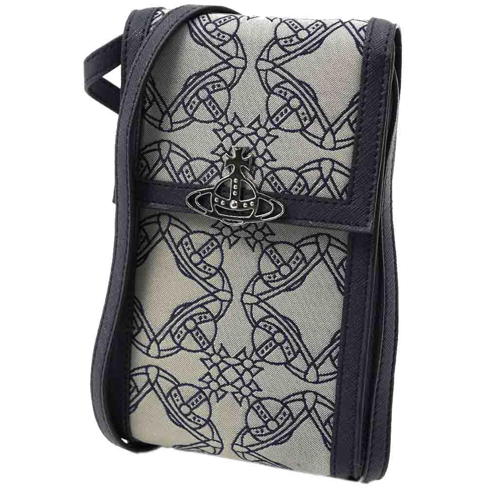 [訳ありアウトレット] ヴィヴィアン ウエストウッド ショルダーバッグ ミニ ポシェット スマホ用 Vivienne Westwood ORBMANIA PHONE BAG BLUE ブルー 53030020 12089 K401