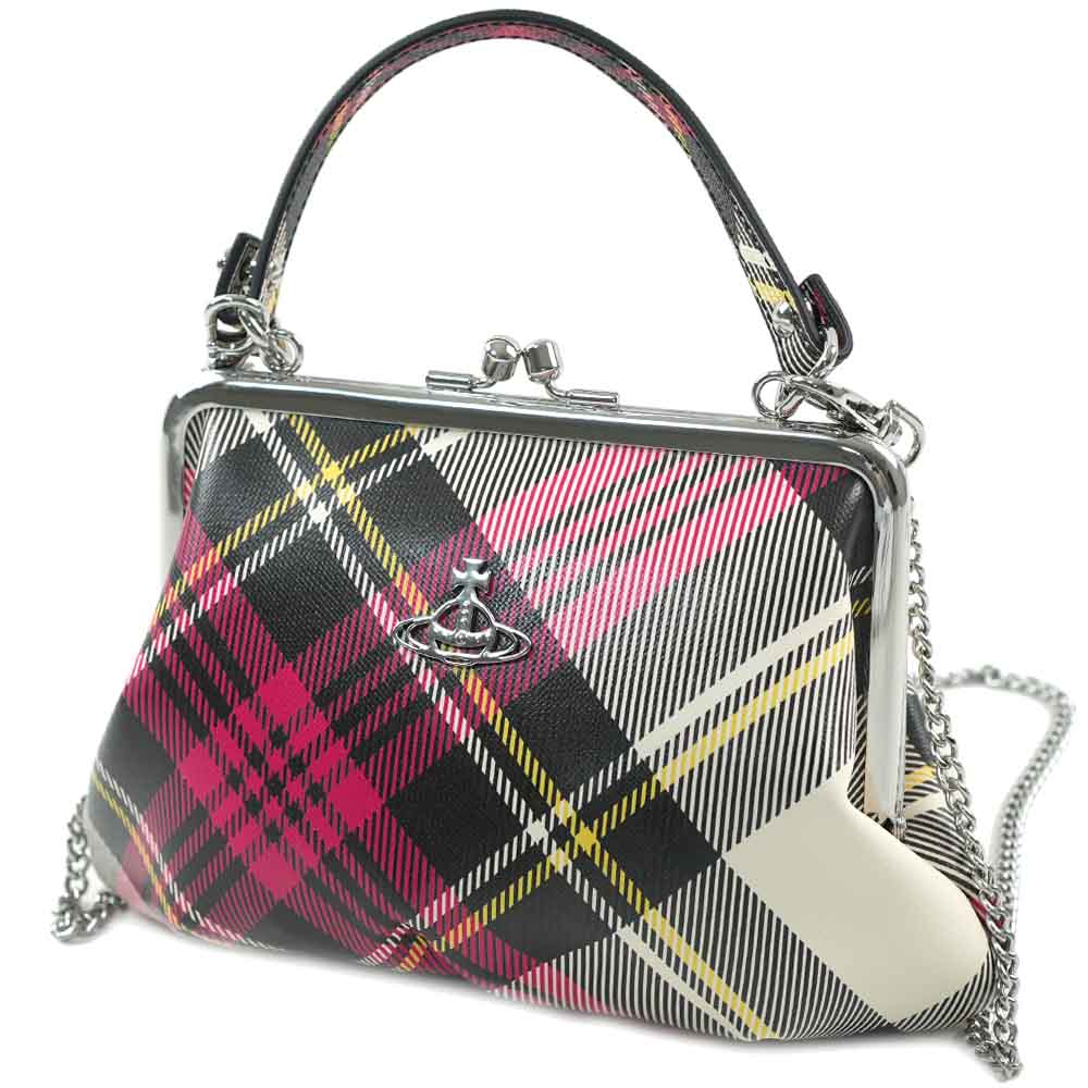 ヴィヴィアンウエストウッド ショルダーバッグ 金入れ ハンドバック チェーン店 Vivienne Westwood BIOGREEN SAFFIANO PRINTED 3 NEW EXHIBITION TARTAN 52020003S0012O101 52020003-S0012-O101 バッグ・小物・ブランド雑貨-ハンドバッグ-バッグ