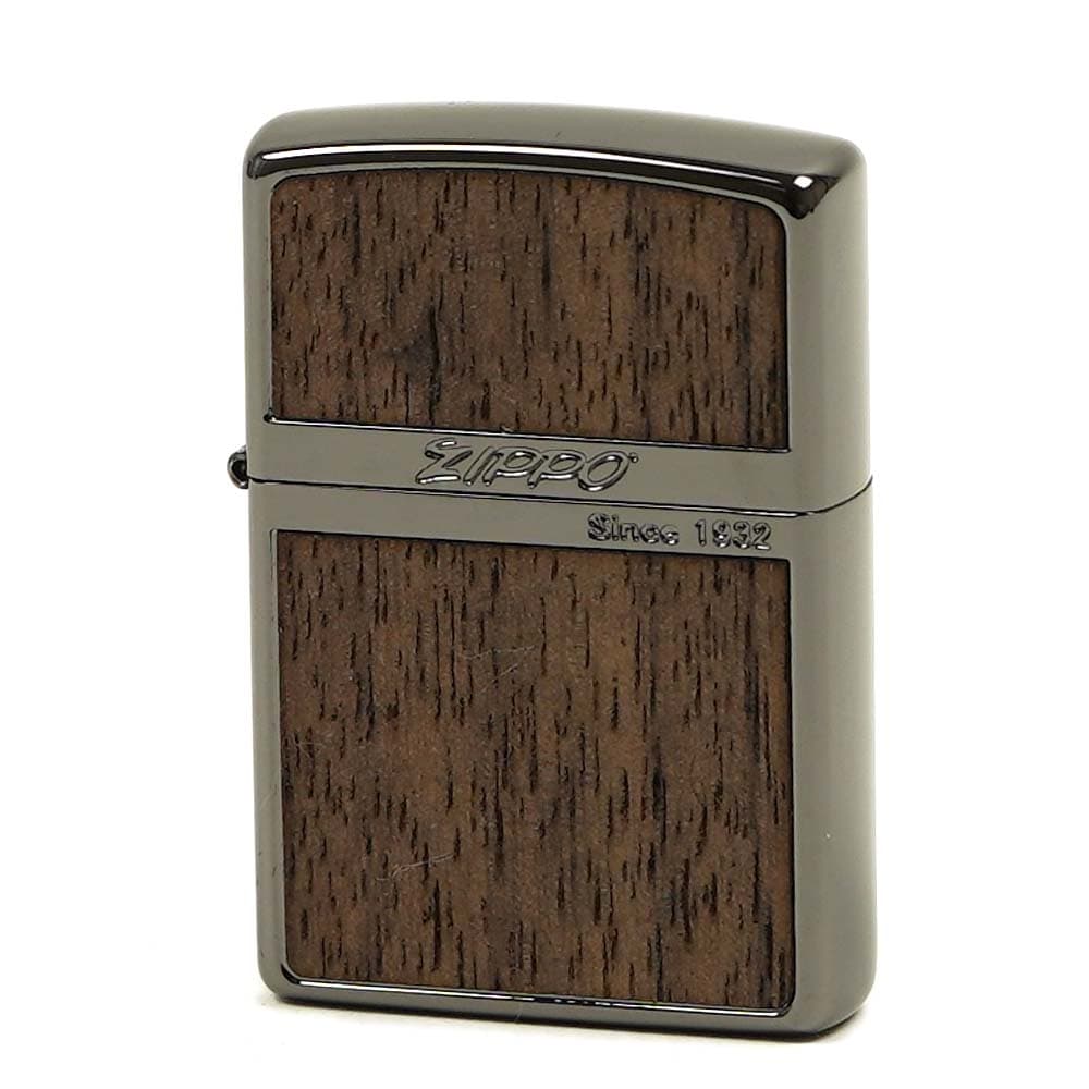 ZIPPO ジッポー ジッポライター ウッドシリーズ NB-WOOD ライト(ローズウッド) ネオブラック（ブラックニッケル）