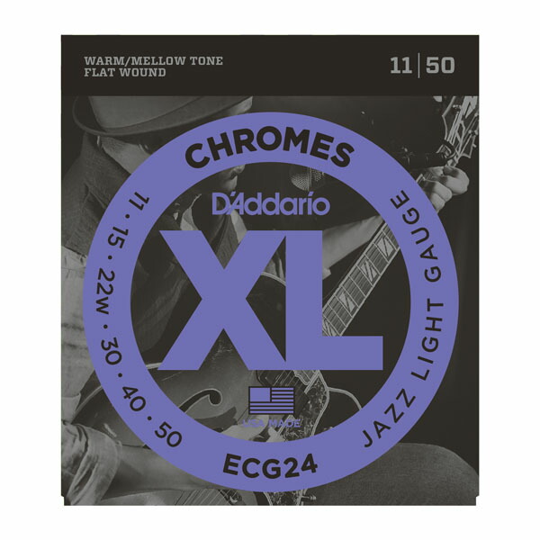 【お買い得3セット】【メール便発送】【ダダリオ　エレキギター弦】 ジャズライトゲージ D'Addario ECG24×３(ECG-24×３)