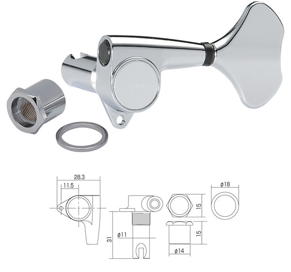 【ベースパーツ】【ペグ・マシンヘッド】　 【GOTOH】ベース・片側用マシンヘッド　GB707/C-L4