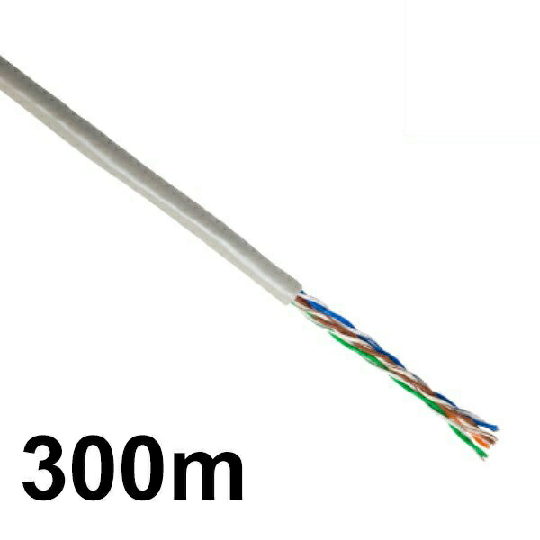 LANケーブル 300ｍ巻き 未加工 CAT5e/ストレート/単線 ライトグレー CML-C5E300MLG 【送料無料】