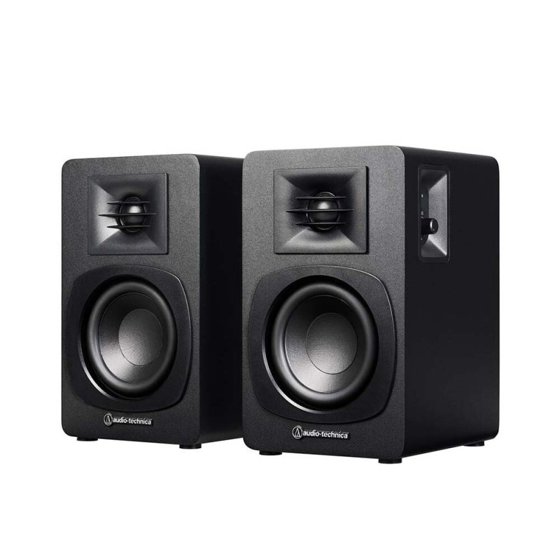 オーディオテクニカ ワイヤレス スピーカー Bluetooth パワードブックシェルフスピーカー 30W ブラック PC レコード スマホ タブレット RCA 有線対応 日本メーカー製 AT-SP3X 【送料無料】｜スリーエーダイレクト 店