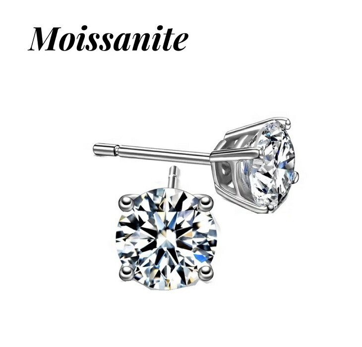 【クーポン利用で39％off】SALE モアサナイト 一粒 ピアス 0.1CT 0.3カラット 0.5カラット プラチナ 金属アレルギー 925シルバー 5ｍｍ 4ｍｍ シンプル レディース メンズ 送料無料