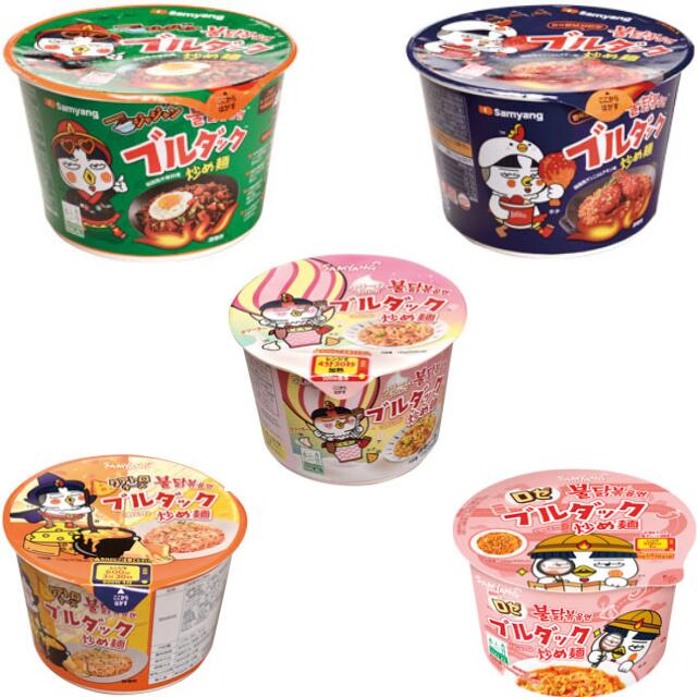 送料込み／箱買い（16個）【三養 ブルダックビッグカップ 16個入】（ クリームカルボ ／ ヤンニョムチキン味 ／ ジャジャン ／ クアトロチーズ ／ ロゼ ）