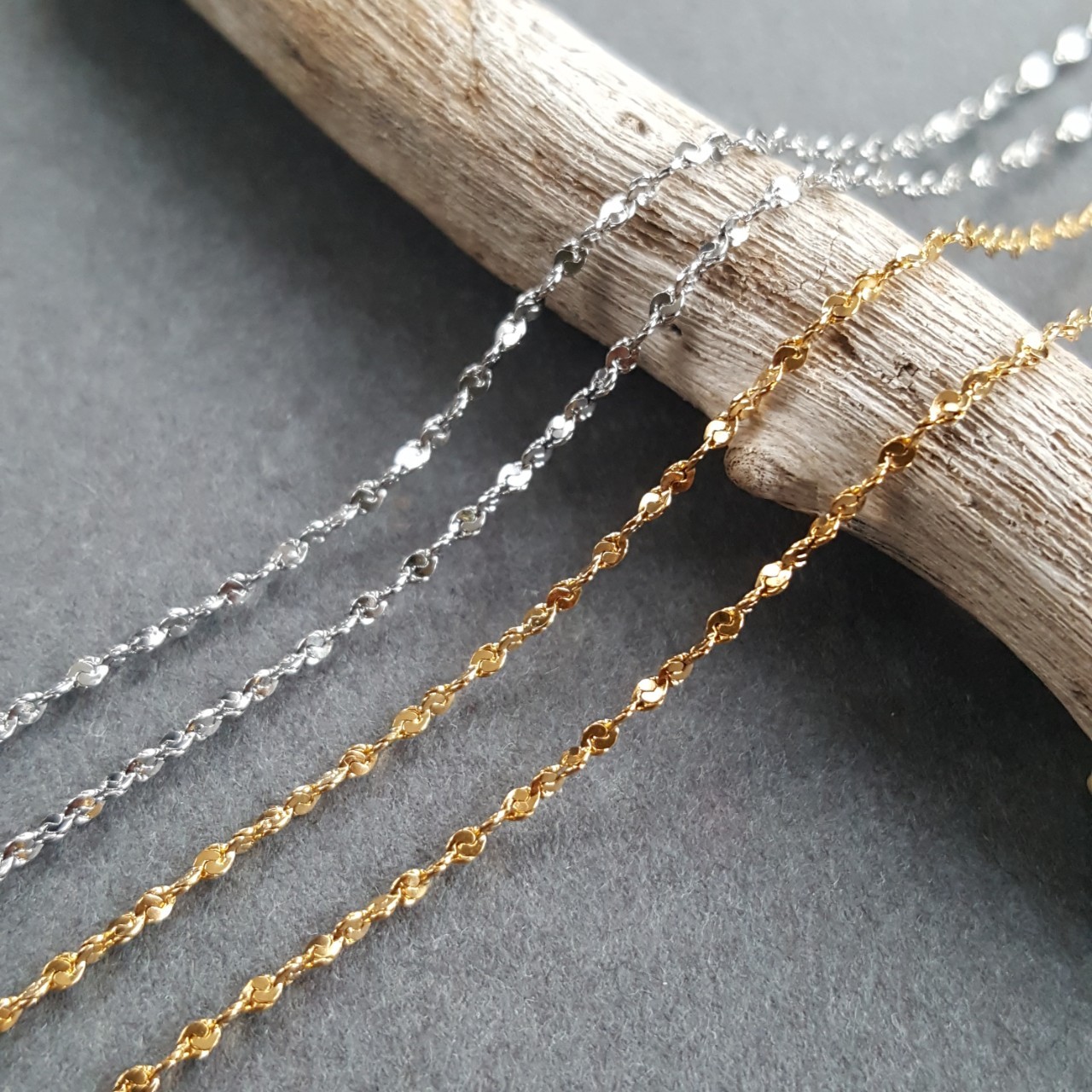 楽天市場】オール ステンレス製 1mm幅 キラキラ デザイン チェーン