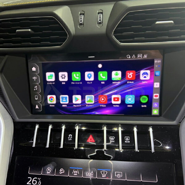 UROID MAX ランボルギーニ ウルス 純正Apple CarPlay搭載車両で動画アプリの再生が可能！ GooglePlayストアからアプリをインストール可能！