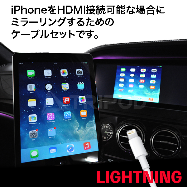 楽天市場 Tp Mirroring2 Iphoneをhdmi Rcaに変換してミラーリングするためのケーブルセットになります 輸入車オーディオ専門店 Tripod