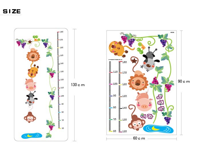 楽天市場 ウォールステッカー 動物とぶどうの身長計 壁紙 シール 賃貸ok はがせる 剥がせる Diy 模様替え インテリア 身長測定 背くらべ 背比べ 丈くらべ アニマル 猿 サル 犬 イヌ 豚 ブタ 虎 寅 トラ ライオン 百獣の王 房 グレープ 葡萄 ブドウ カタツムリ 送料無料