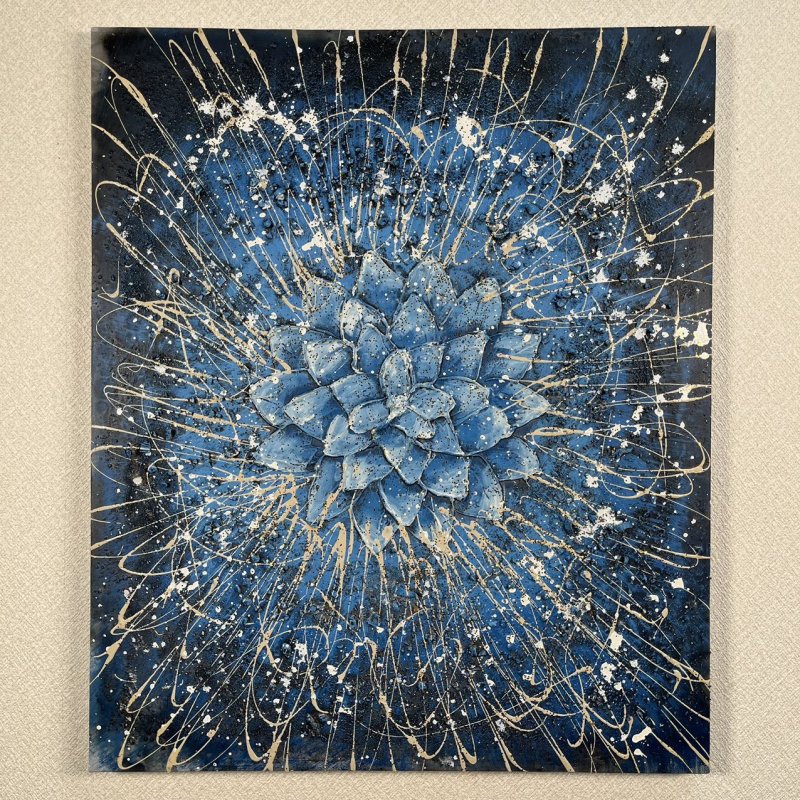 手描き油絵 ゴールデンツリー インテリア絵画 肉筆油絵 アートパネル 50×60ｃｍ 木枠張り 送料無料 プレゼント 父の日